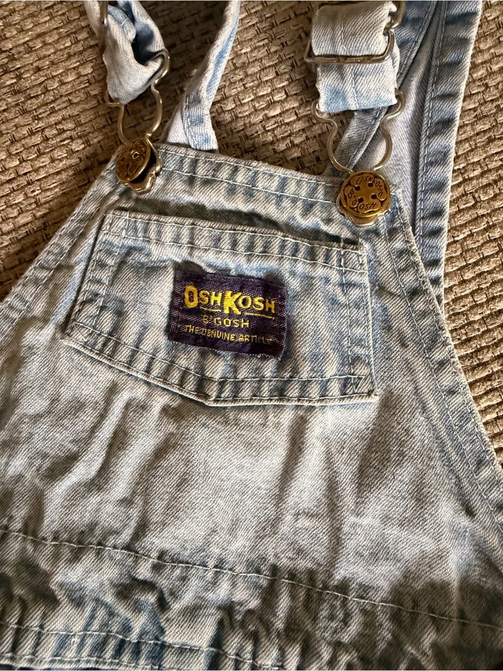 OshKosh B'gosh Light Wash Denim Overalls - Blue